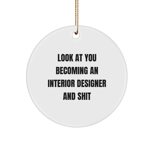 Christmas Gift for Her Interior Designer Circle Ornament Present - Image 1