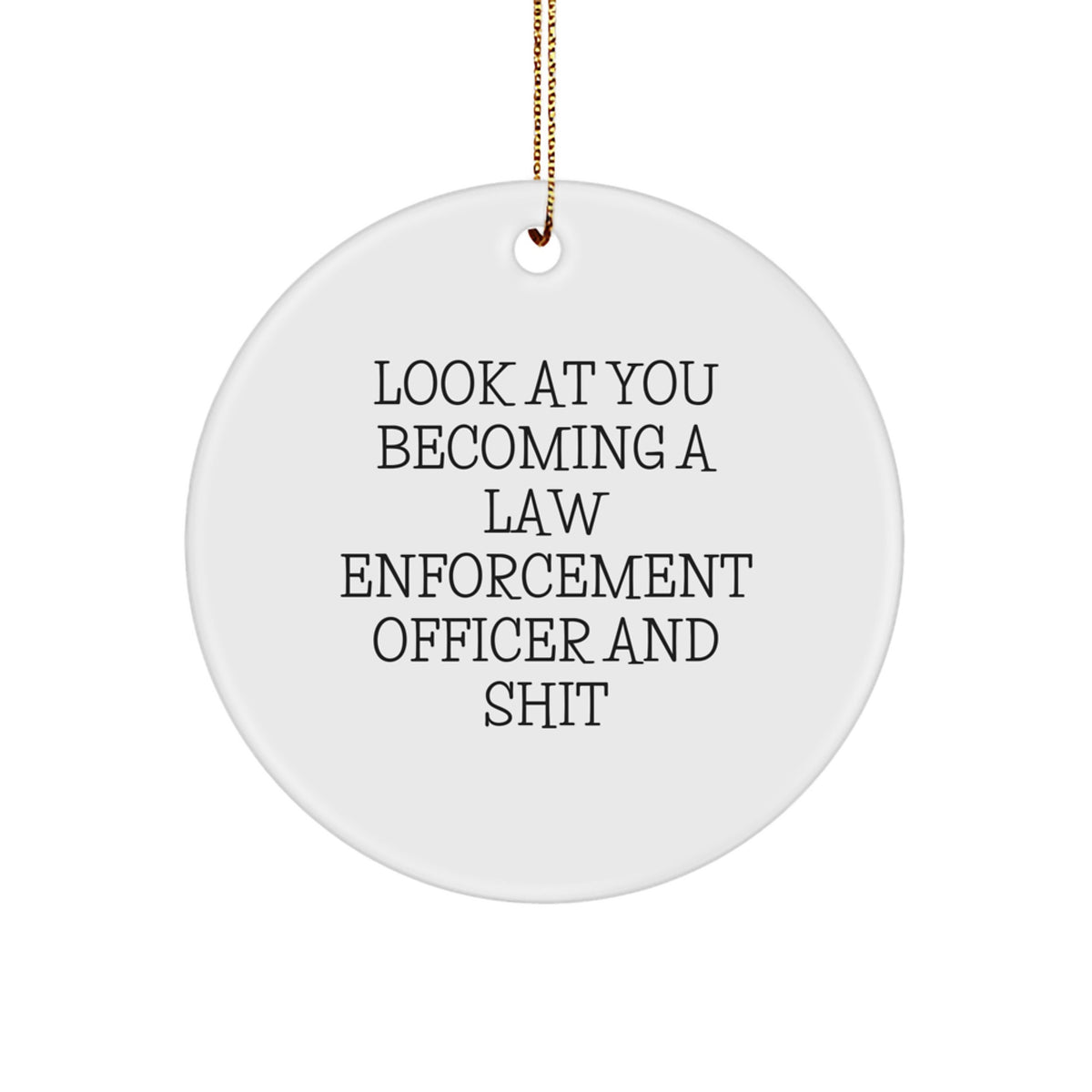 Funny Law Enforcement Officer Gifts from Men to Law Enforcement Officers for Christmas Unique Circle Ornaments - Image 1