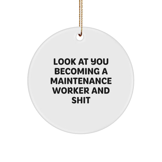 Maintenance Worker Christmas Ornament Gift for Coworkers Idea - Image 1
