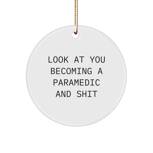 Paramedic Keepsake Christmas Ornament for Him Gift Brightly Printed - Image 1