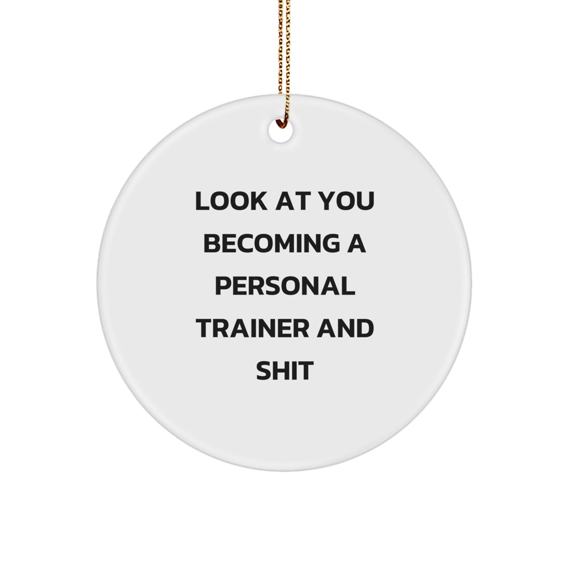 Funny Personal Trainer Gifts for Men - Look At You Becoming A Personal Trainer And Shit, Christmas Unique Gifts, Circle Ornament, Unique Personal Trainer - Image 1