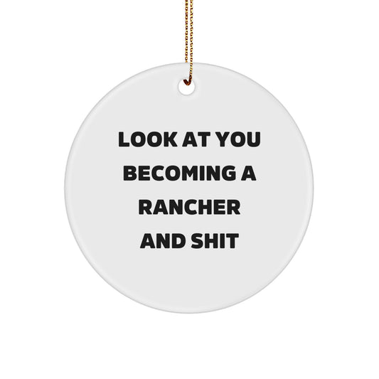 Rancher Circle Ornament for Coworkers Idea Christmas Gift Bright - Image 1