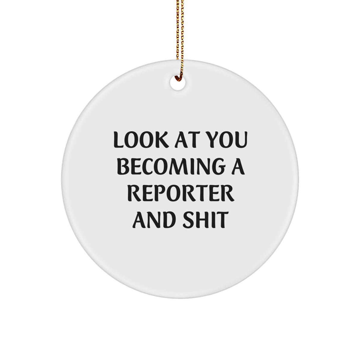 Reporter Circle Christmas Ornament Idea for Coworkers Holiday Gift - Image 1