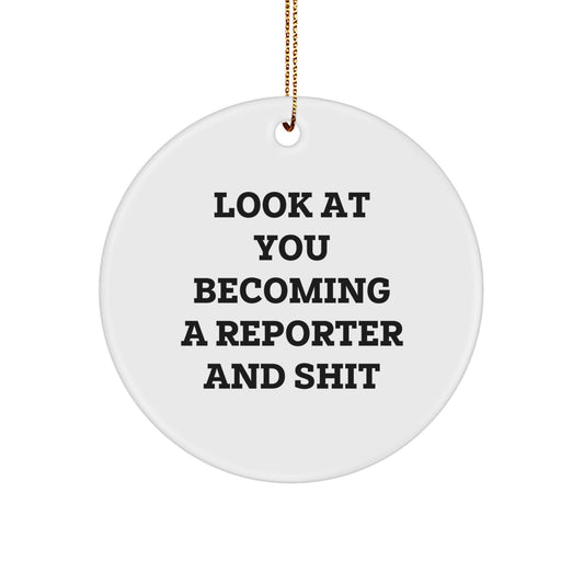 Reporter Keepsake Christmas Ornament for Him Gift – Bold Holiday - Image 1