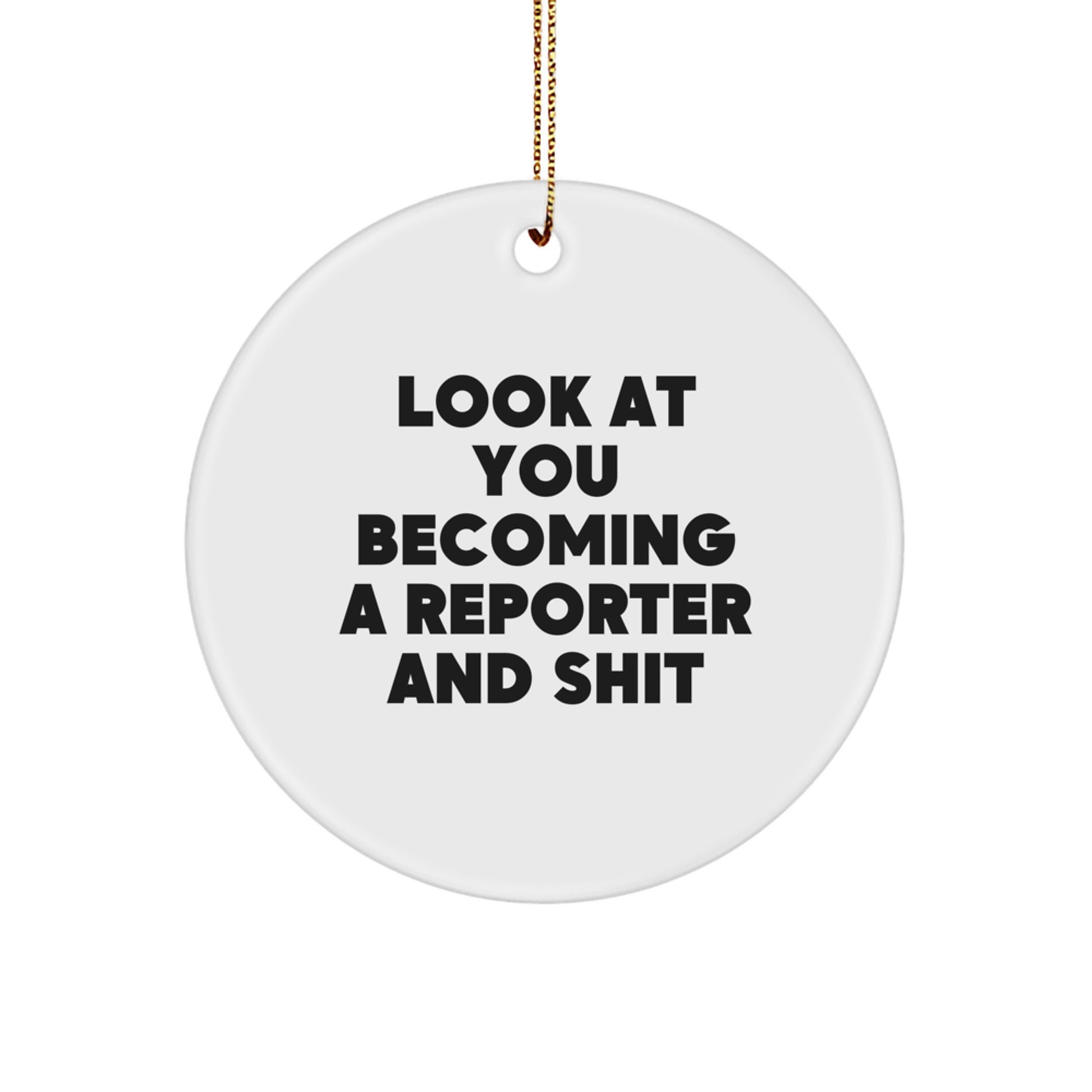 Reporter Essential Circle Ornament for a Best Friend Christmas Gift - Image 1