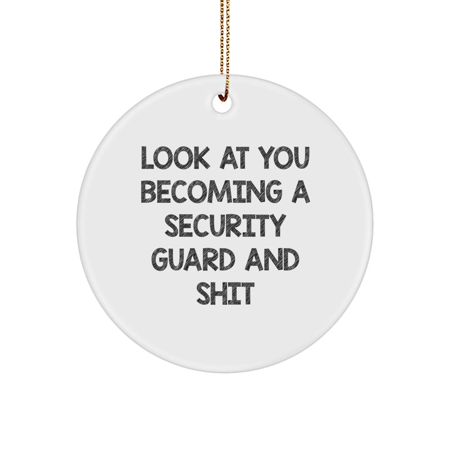 Funny Look At You Becoming A Security Guard Gifts from Family and Friends for Security Guard Christmas Unique Ornaments - Image 1