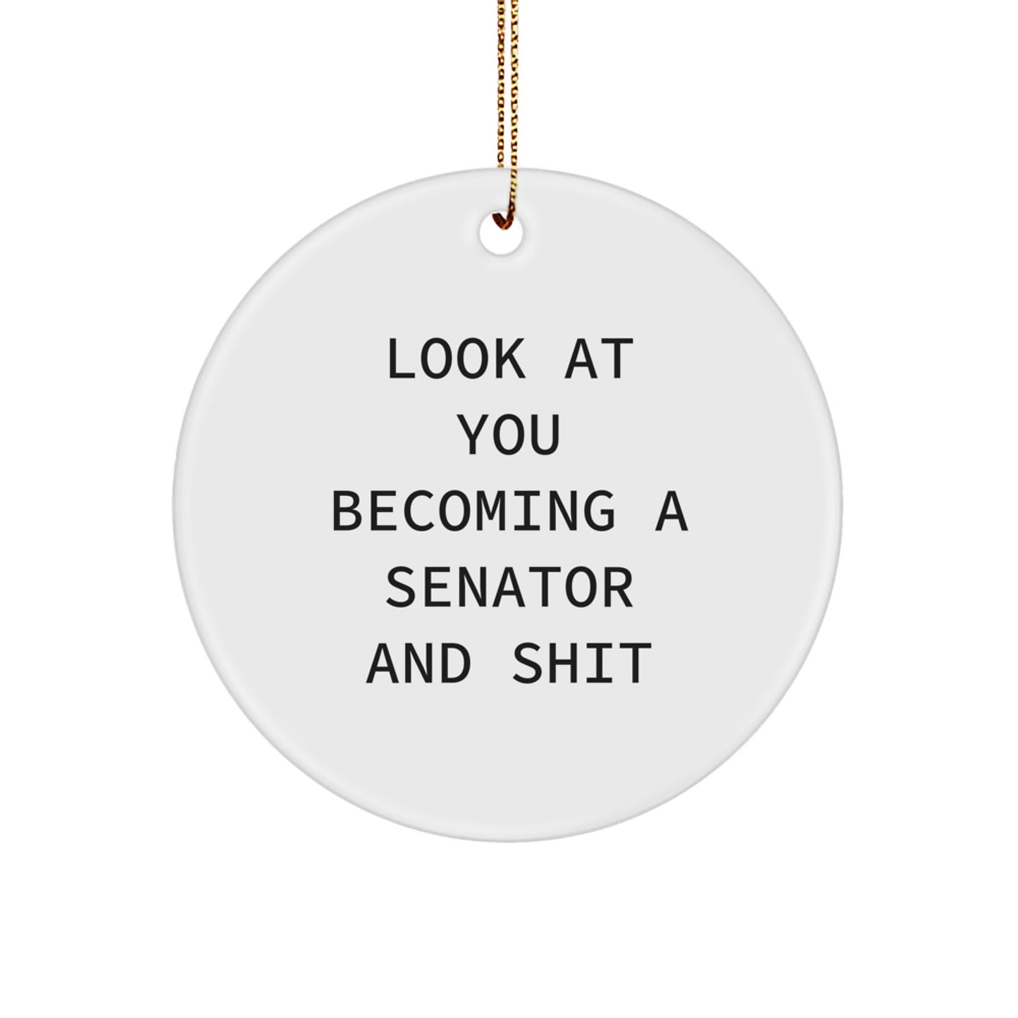Funny Senator Gifts for Men Women Friends - Circle Ornament Christmas Decorations Gifts from Family to Senator - Image 1