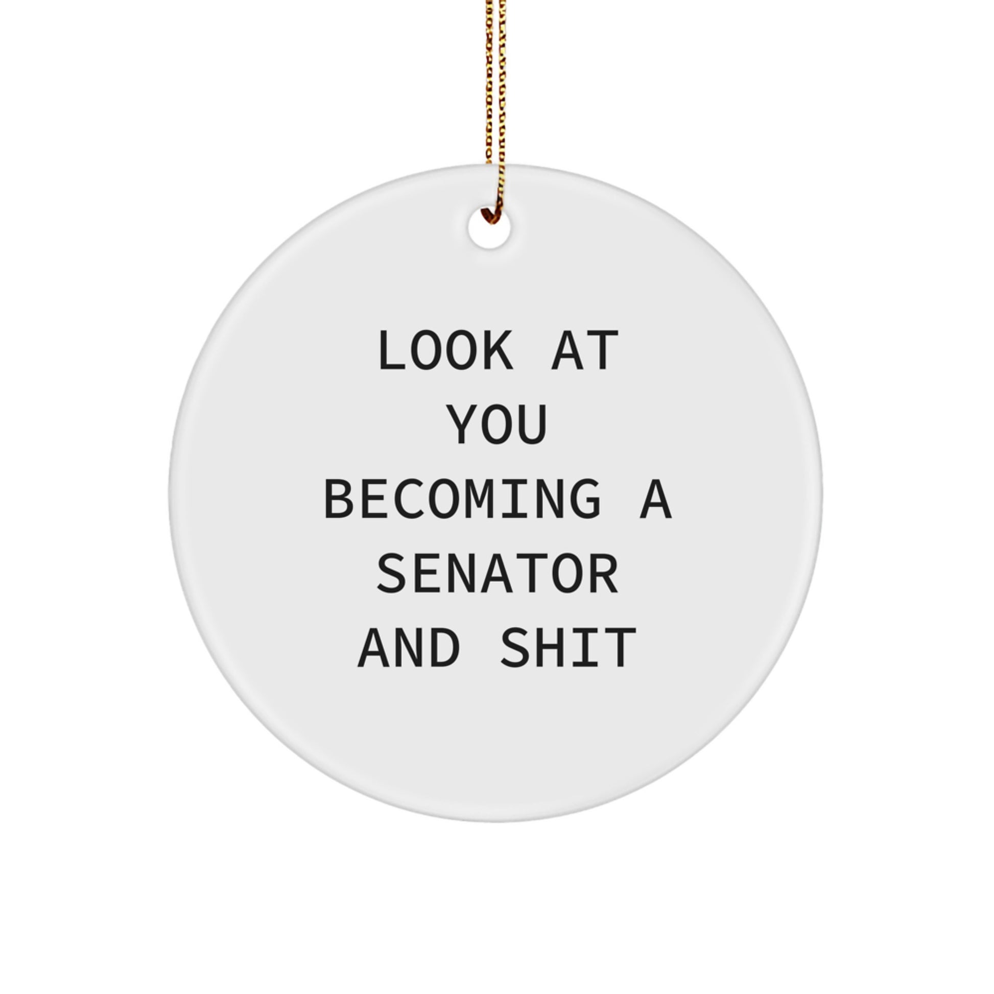 Funny Senator Gifts for Men Women Friends - Circle Ornament Christmas Decorations Gifts from Family to Senator - Image 1