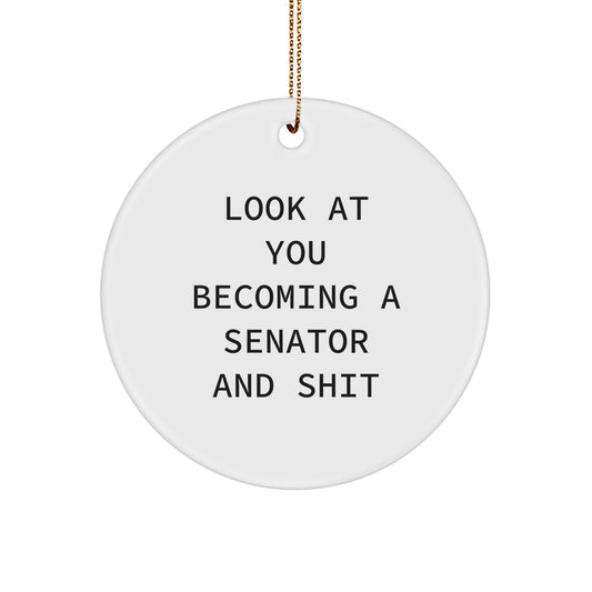 Funny Senator Gifts for Men Women Friends - Circle Ornament Christmas Decorations Gifts from Family to Senator - Image 1