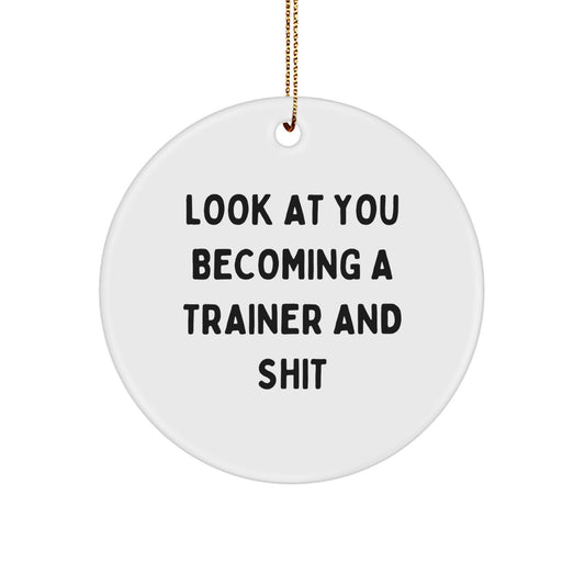 Funny Trainer Circle Ornament Gifts from Family for Men Christmas Unique Presents - Image 1