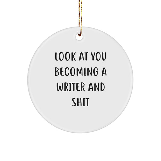 Funny Writer Circle Ornament Gifts from Dad to Son for Christmas - Image 1