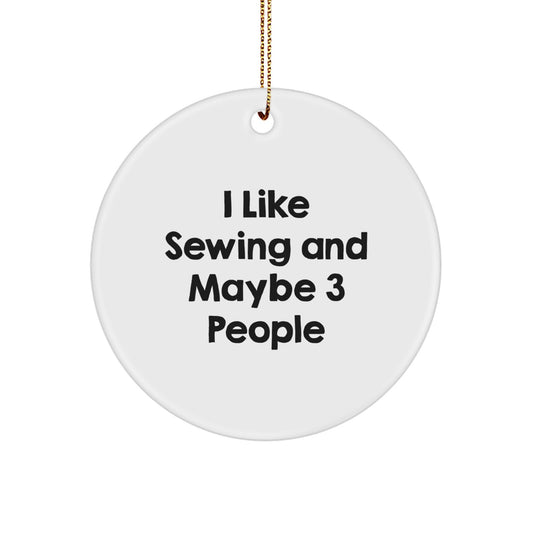 Playful Sewing Circle Ornament for Friends Novelty Christmas Unique Gift - Image 1