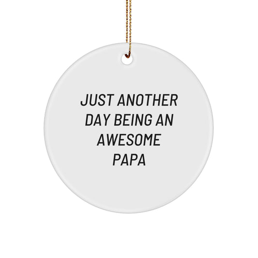 Funny Papa Gifts from Men to Papa Circle Ornament for Christmas Unique - Image 1