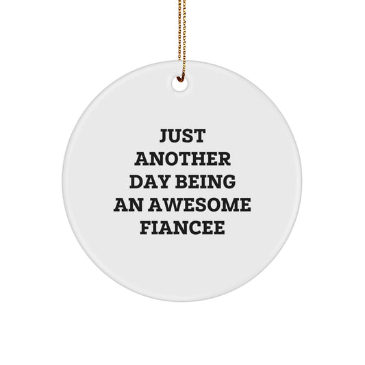 Fiancee Circle Ornament Christmas Gift for Coworkers Idea - Image 1