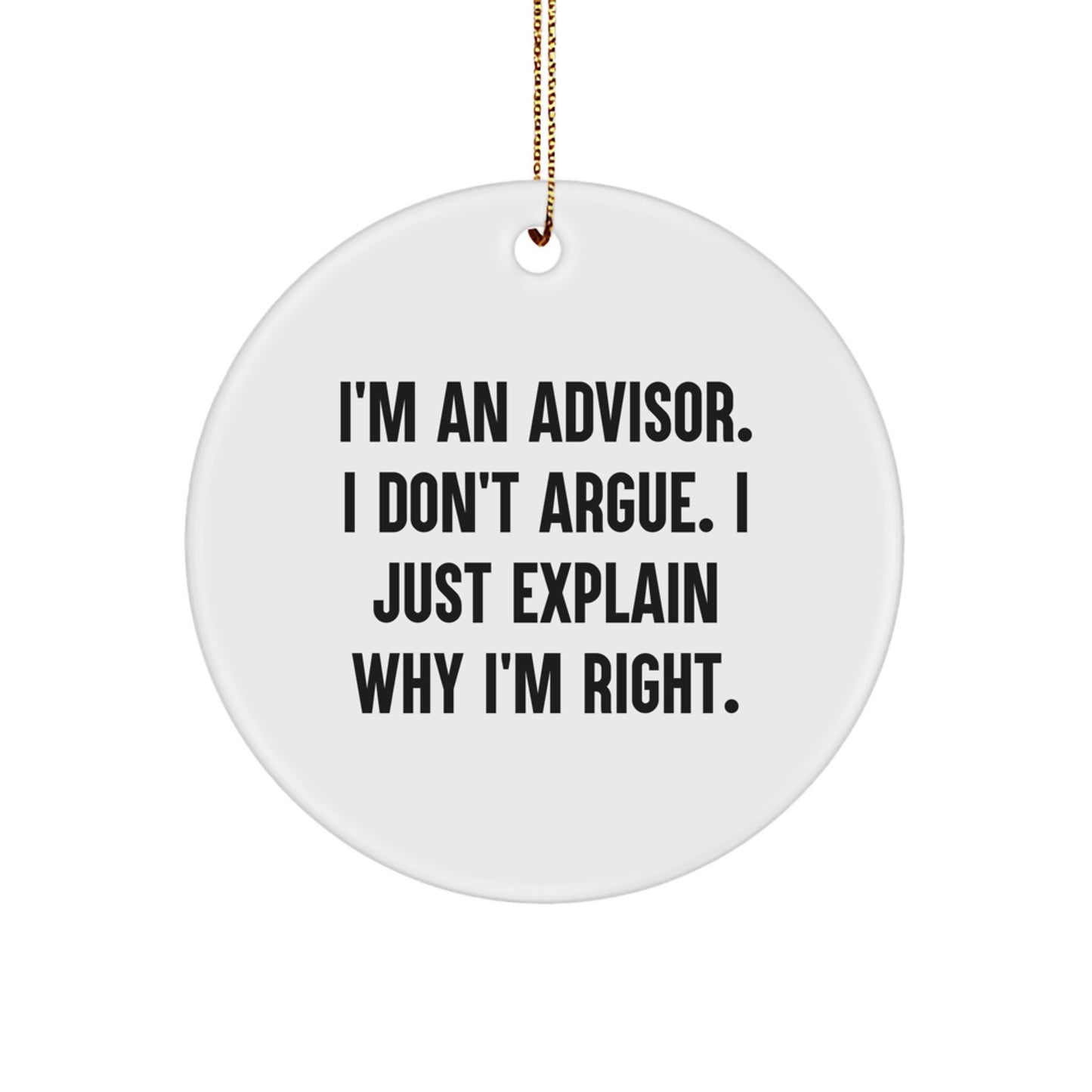Christmas Gift for Her Advisor Circle Ornament Present - Image 1