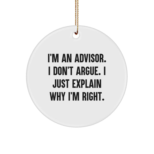 Christmas Gift for Her Advisor Circle Ornament Present - Image 1