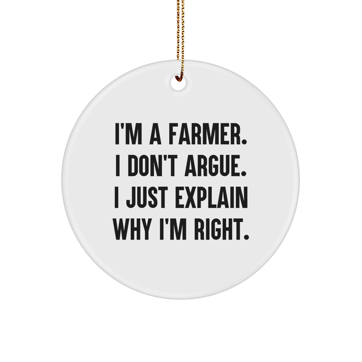 Bright Farmer Circle Ornament for Friends Delight – Christmas Gift - Image 1