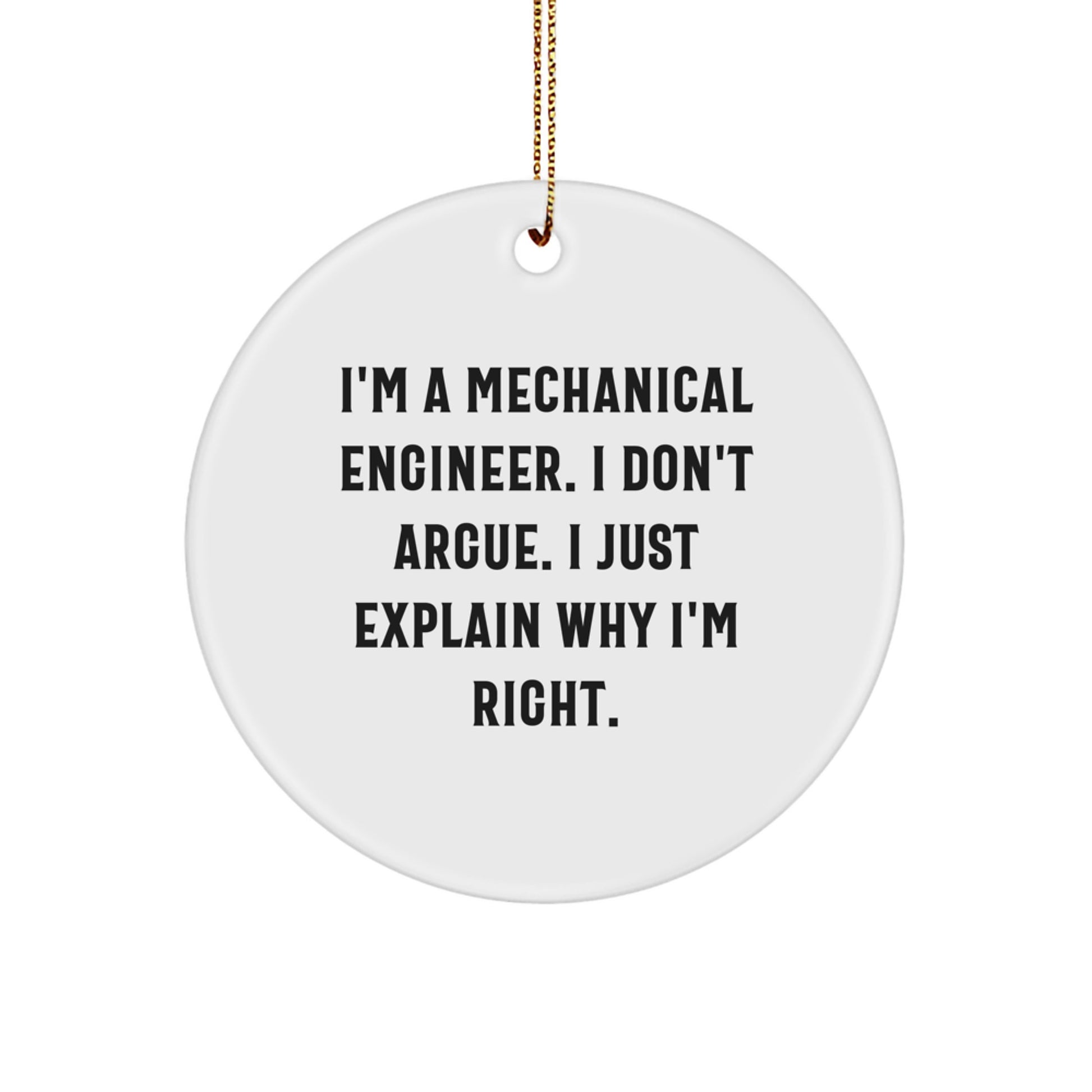 Christmas Gift Keepsake Ornament for Her Mechanical Engineer Present - Image 1