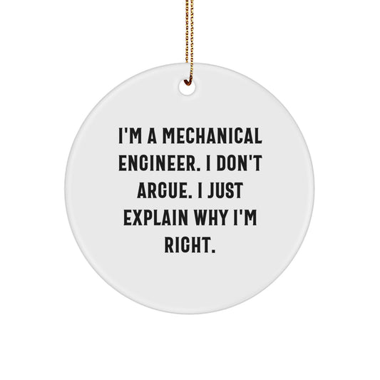 Christmas Gift Keepsake Ornament for Her Mechanical Engineer Present - Image 1