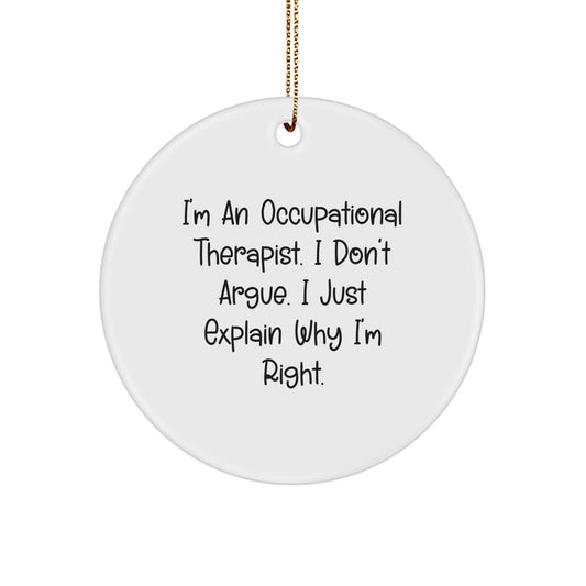Humorous Occupational Therapist Christmas Ornament for Friends Gift - Image 1