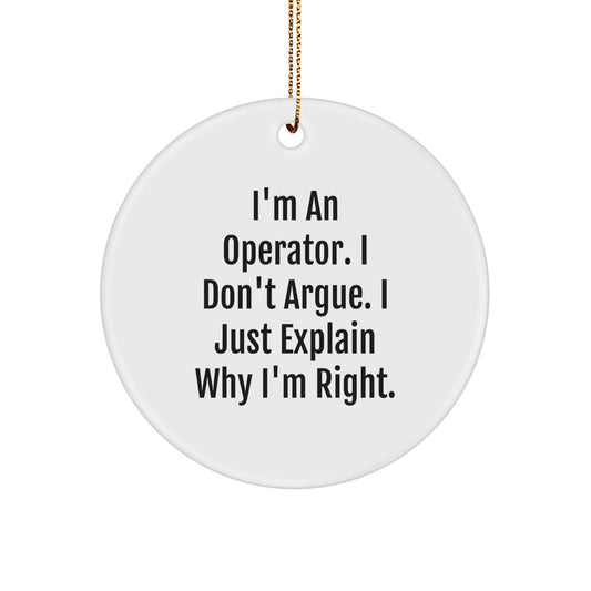 Operator Circle Ornament for Family Treasure Christmas Gift - Image 1