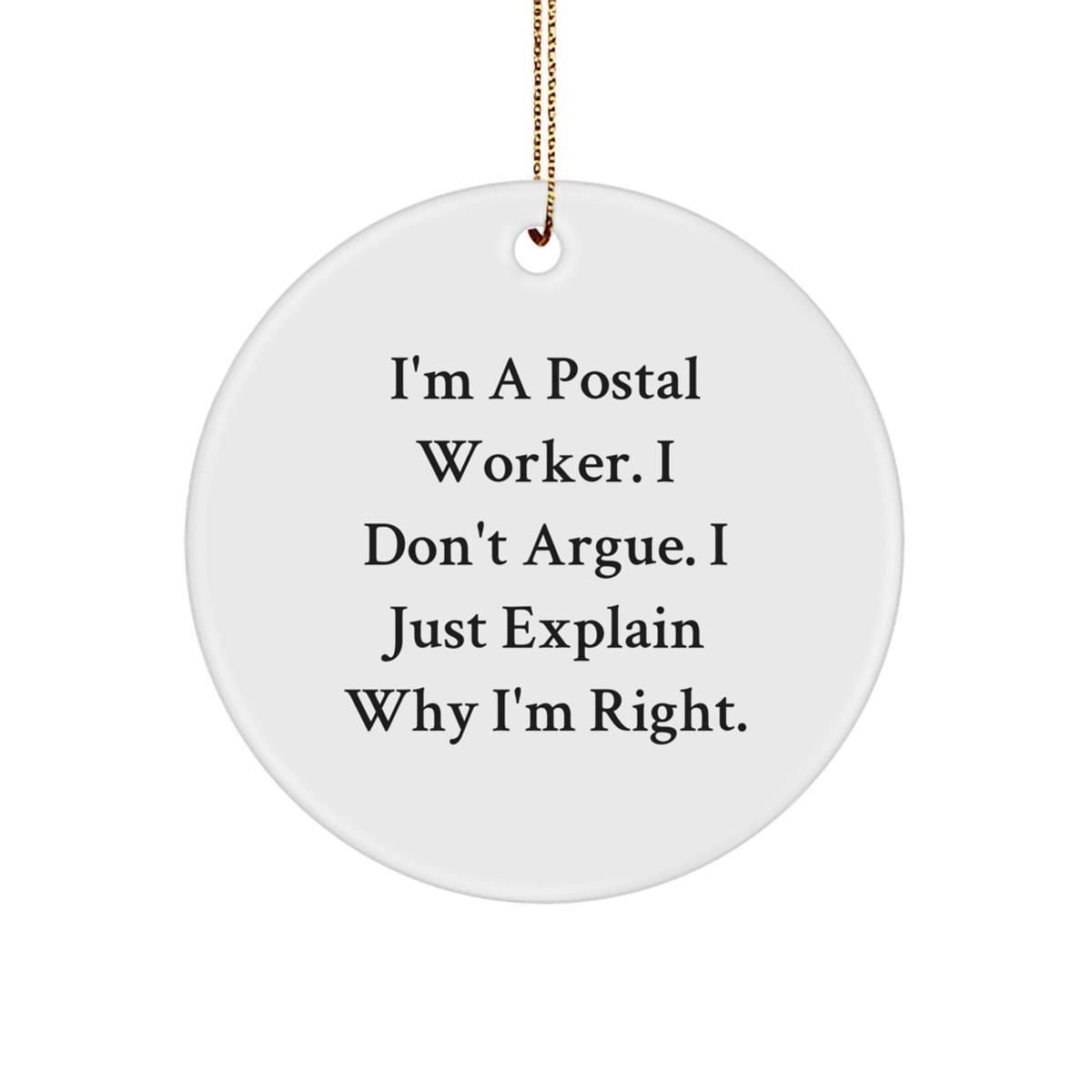 Funny Postal Worker Gifts from Friends, Inspirational Circle Ornament for Postal Worker Men, Gifts for Christmas Unique Gifts from Family - Image 1