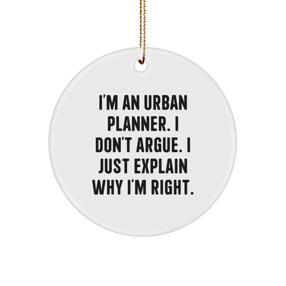 Witty Urban Planner Christmas Ornament for Friends Gift - Image 1