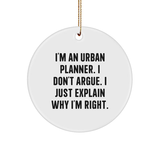 Witty Urban Planner Christmas Ornament for Friends Gift - Image 1