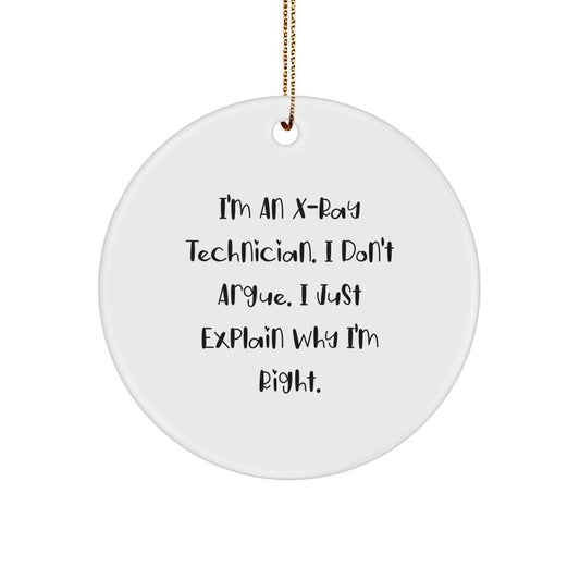 Funny X-Ray Technician Gifts for Christmas Unique Circle Ornaments from Friends, Coworkers, Family Members - Image 1