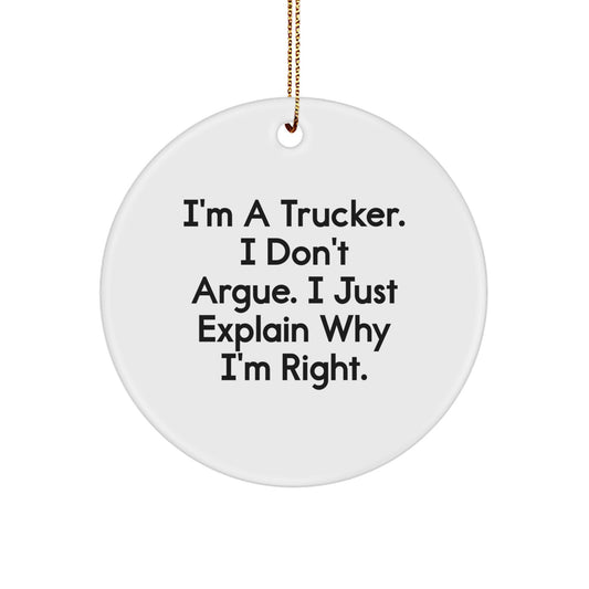 MDF Trucker Bright Christmas Ornament Idea for Coworkers Gift - Image 1