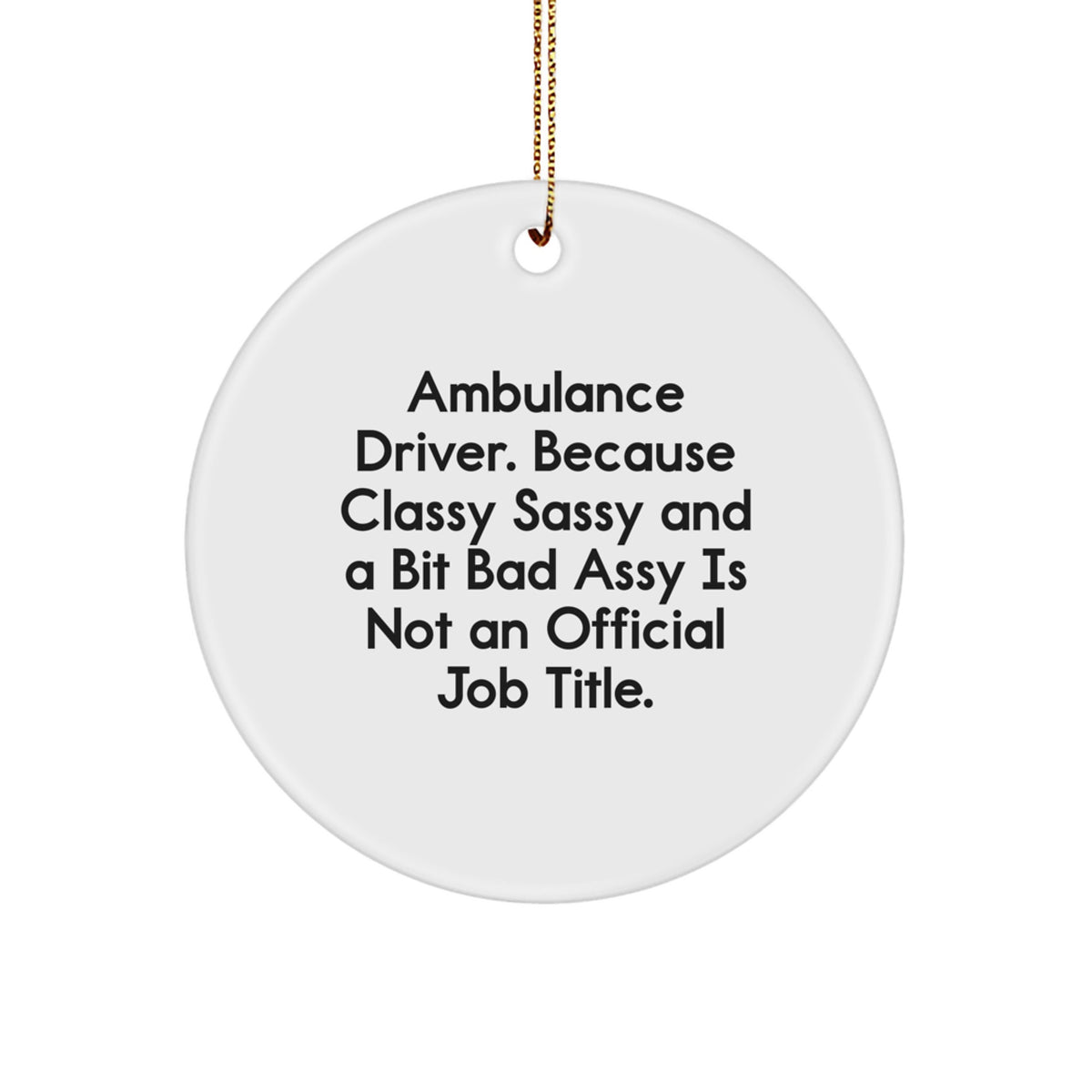 Christmas Gift for Her Ambulance Driver Ornament Present - Image 1