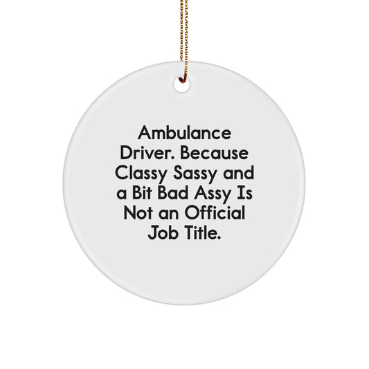 Christmas Gift for Her Ambulance Driver Ornament Present - Image 1
