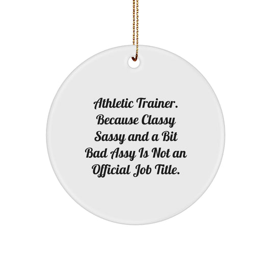 Athletic Trainer Circle Ornament for Family Treasure Christmas Gift - Image 1