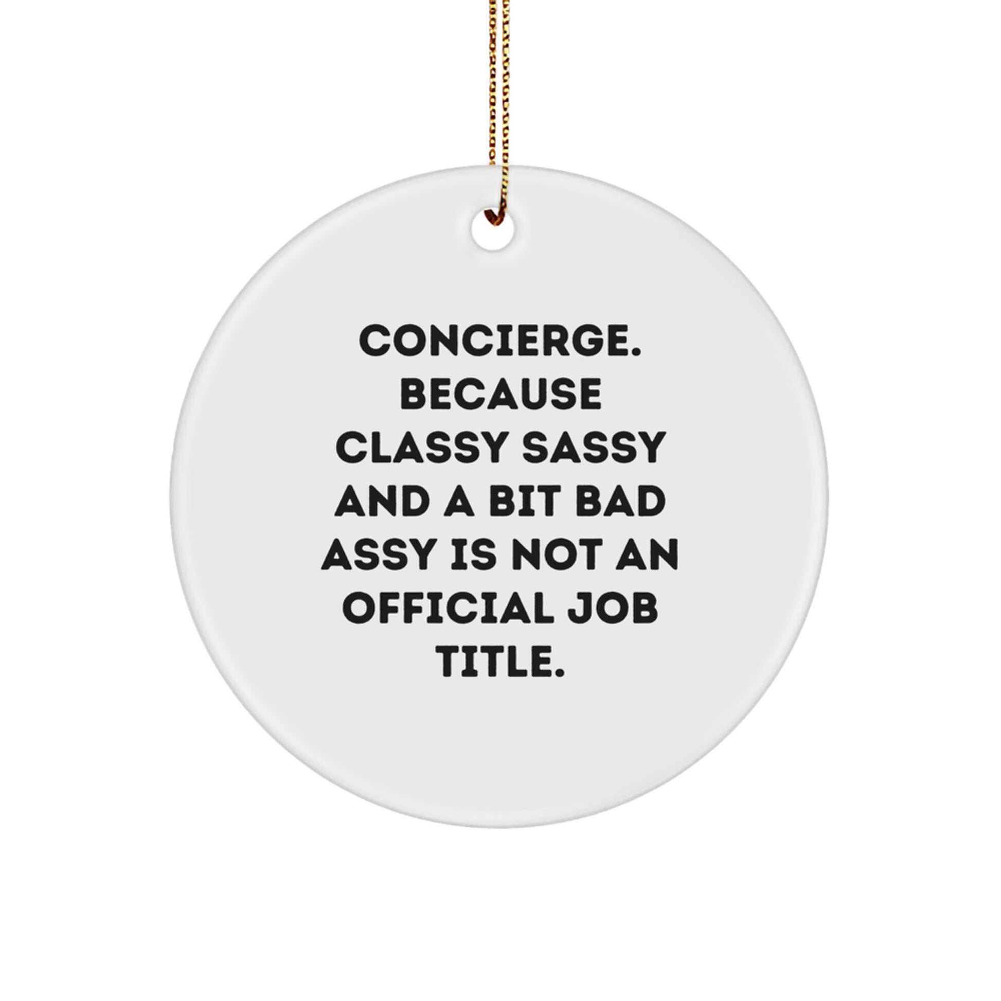Concierge Circle Ornament Christmas Gift for Coworkers Idea - Image 1