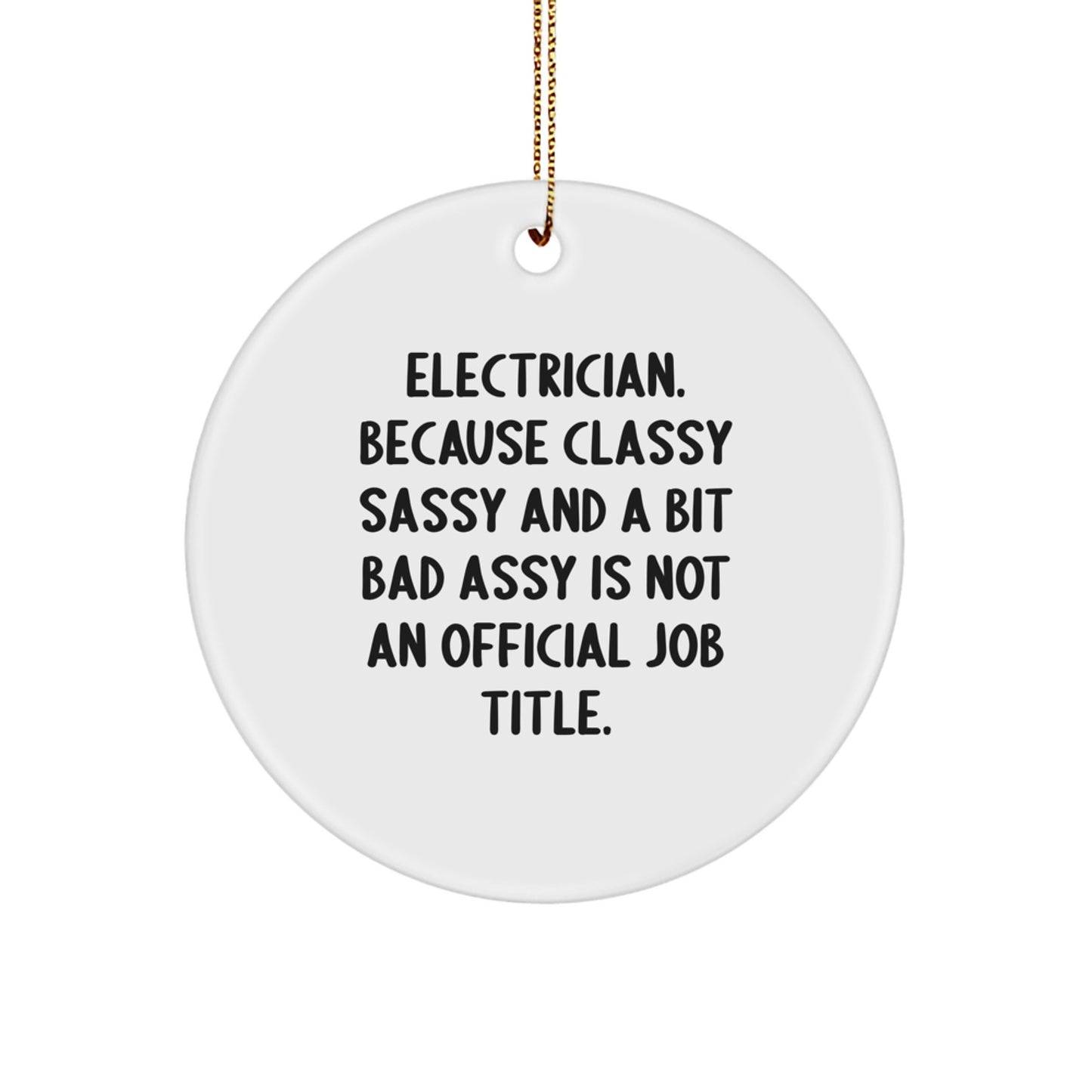Funny Electrician Gifts from Friends, Gifts for Electrician Men, Circle Ornament Electrician Job Title Christmas Unique - Image 1