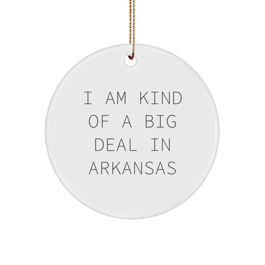 Funny Arkansas Circle Ornament Gifts from Friends and Family - Christmas Unique Decorations for Arkansas Men and Women - Image 1