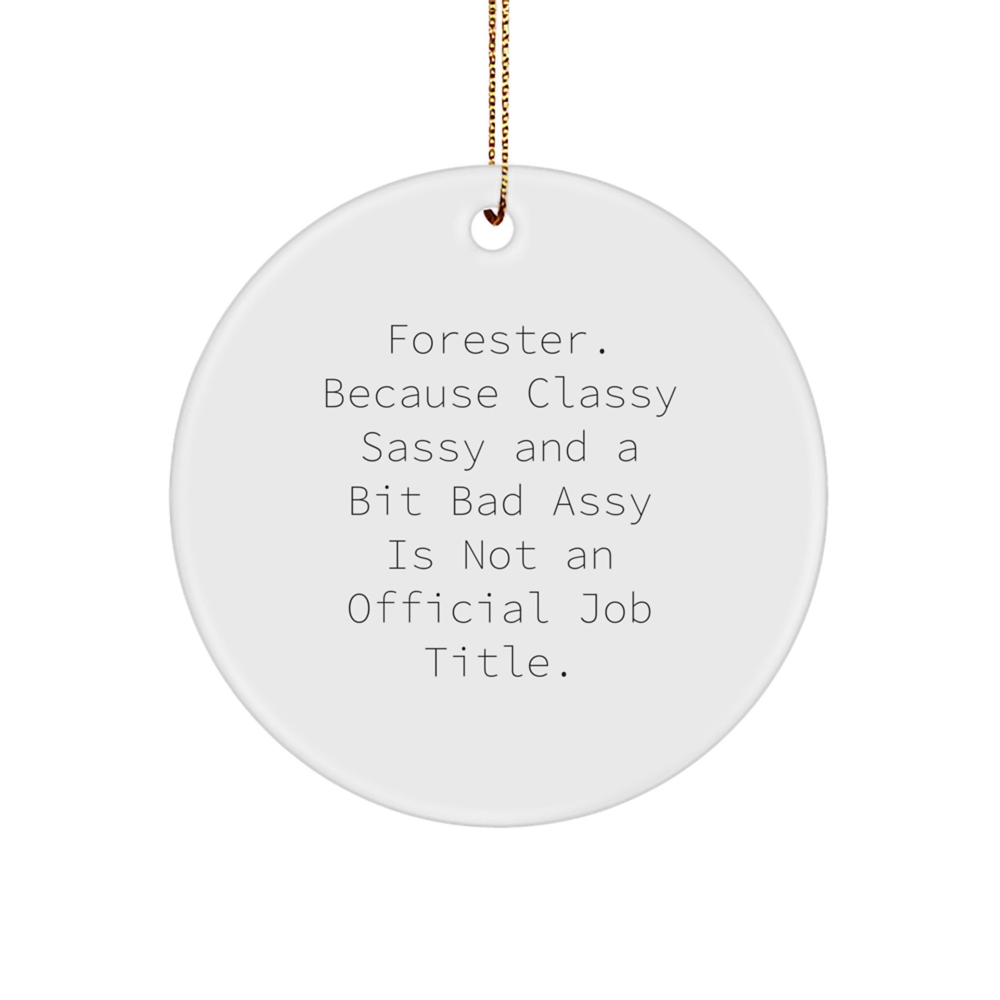 Unique Funny Forester Christmas Unique Gifts from Men to Forester, Circle Ornament with Inspirational Quote, Forester Gifts for Family and Friends - Image 1