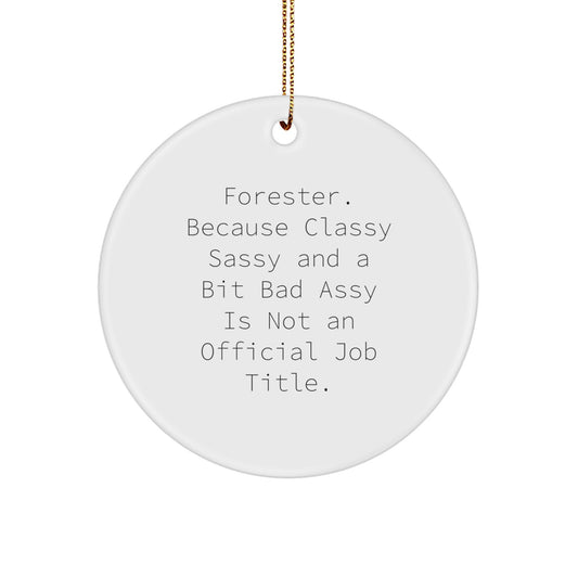 Unique Funny Forester Christmas Unique Gifts from Men to Forester, Circle Ornament with Inspirational Quote, Forester Gifts for Family and Friends - Image 1