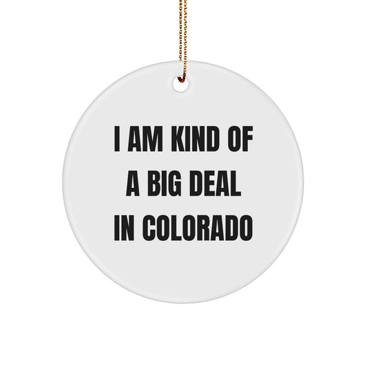 Colorado Circle Christmas Ornament Novelty Gift for Friends - Image 1