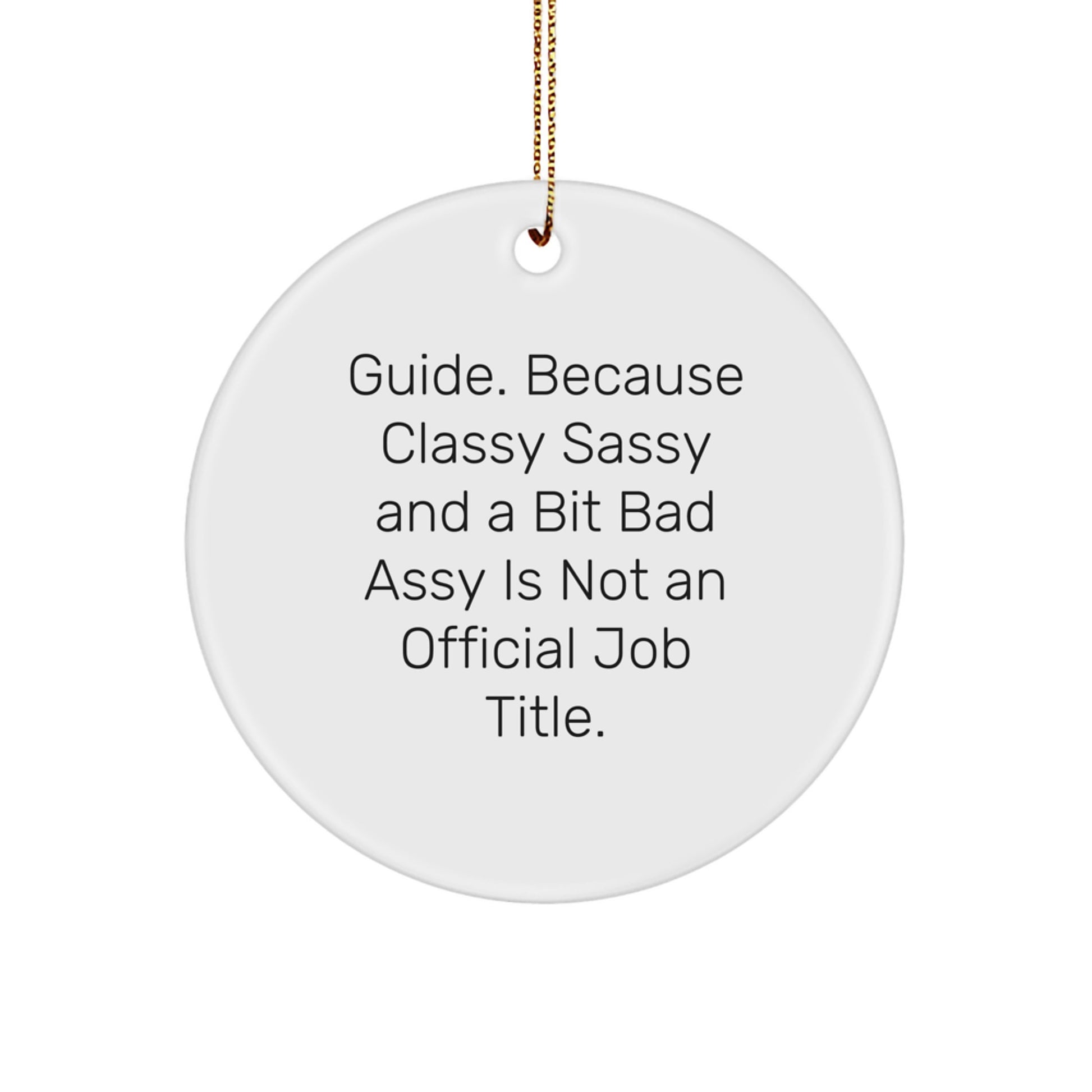 Funny Guide Gifts from Friends, Christmas Unique Circle Ornaments for Guide Enthusiasts, Classy Sassy And A Bit Fearlessy Is Not An Official Job Title - Image 1