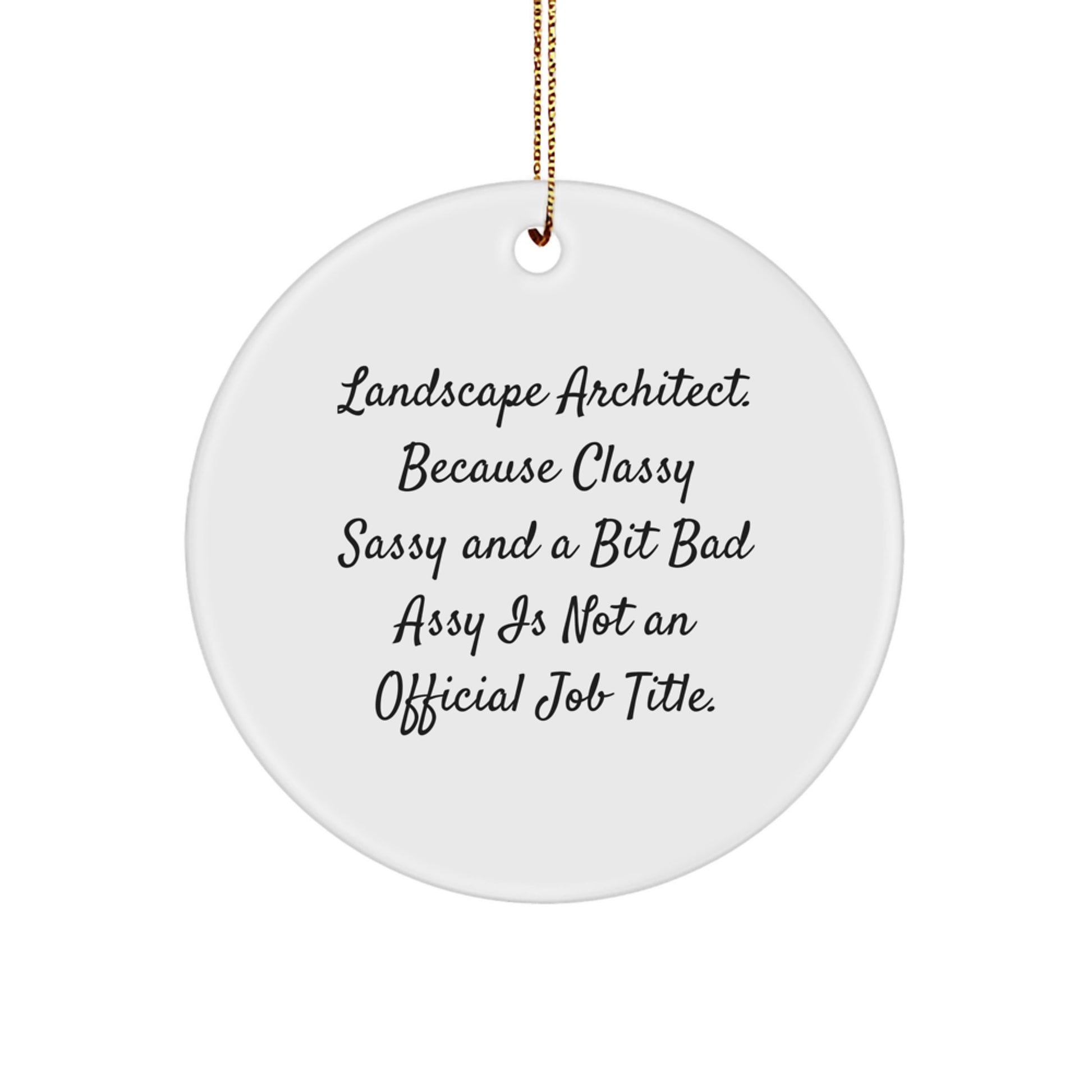 Funny Christmas Unique Gifts for Landscape Architect Friends Circle Ornament - 'Classy Sassy And A Bit Fearlessy' Humor, Unique Landscape Architect Office Decor - Image 1
