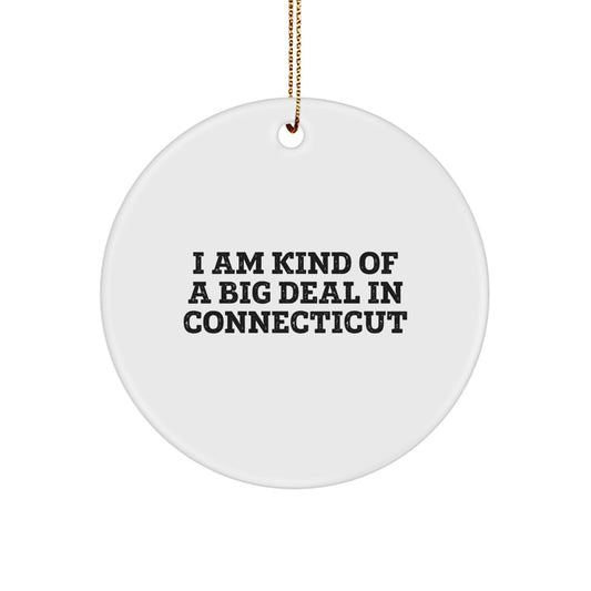Funny Quote Connecticut Circle Ornament Gifts from Family to Friends, Unique Christmas Unique Gifts for Men Women, I Am Kind Of A Prime Selection In Connecticut - Image 1