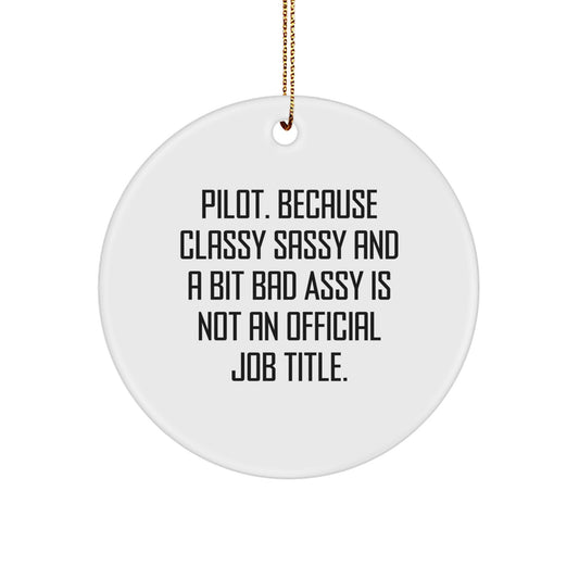 Favorite Pilot Circle Ornament for Kids Surprise Christmas Gift - Image 1