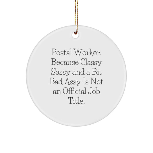 Funny Postal Worker Gifts from Friends - Unique Circle Ornament for Men, Women, Coworkers, Family, Postal Worker Appreciation, Christmas Decorations, Sublimation Printing - Image 1