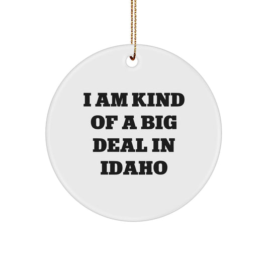 Funny Idaho Christmas Unique Gifts from Friends for Men and Women, Cute Circle Ornament I Am Kind Of A Prime Selection In Idaho - Image 1