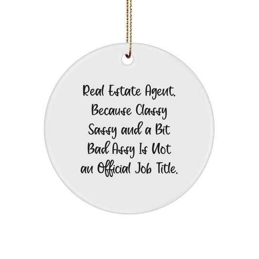 Christmas Gift for Her Real Estate Agent Ornament Present - Image 1