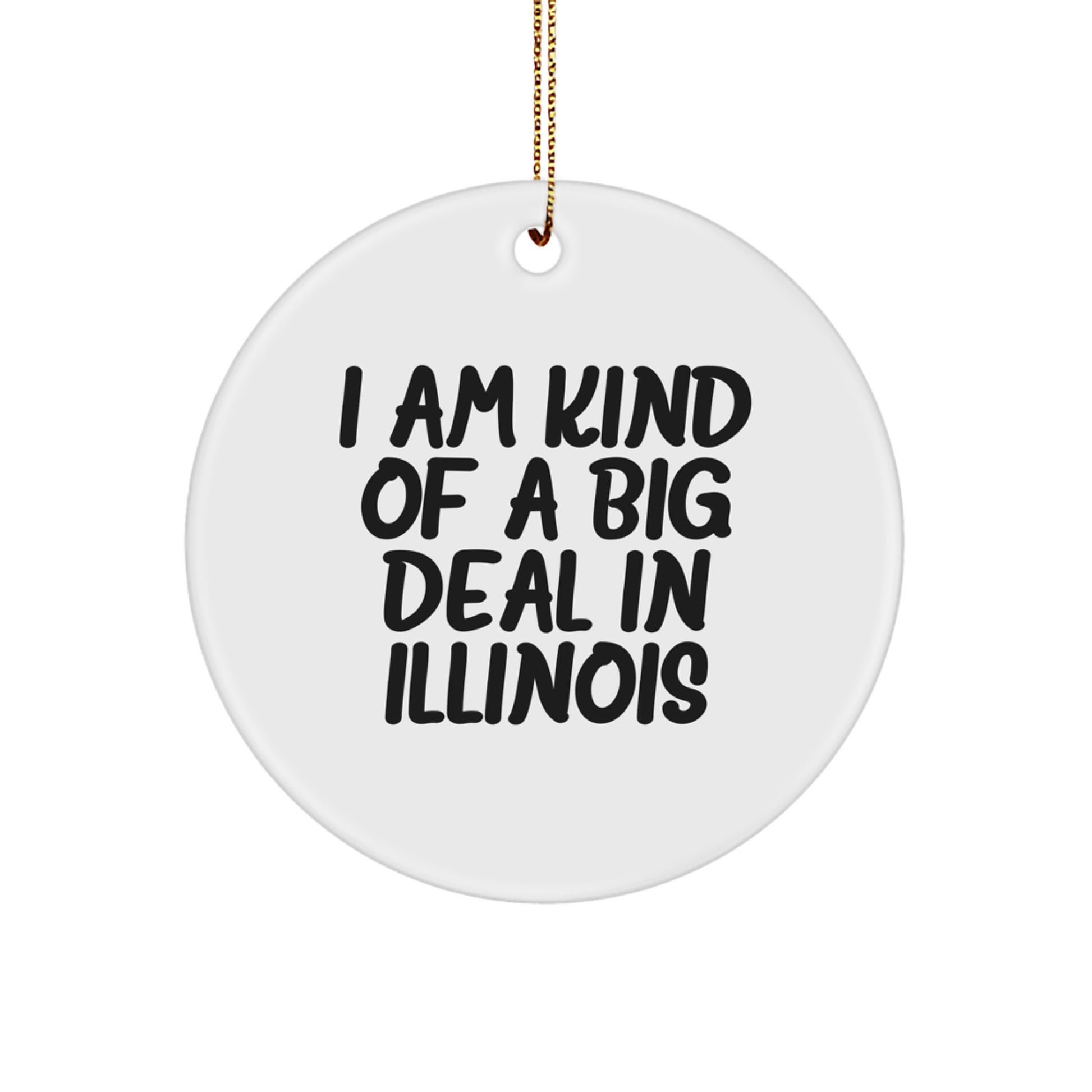 Funny Illinois Circle Ornament Gifts from Friends and Family, 'I Am Kind Of A Prime Selection In Illinois' Christmas Unique Gifts - Image 1