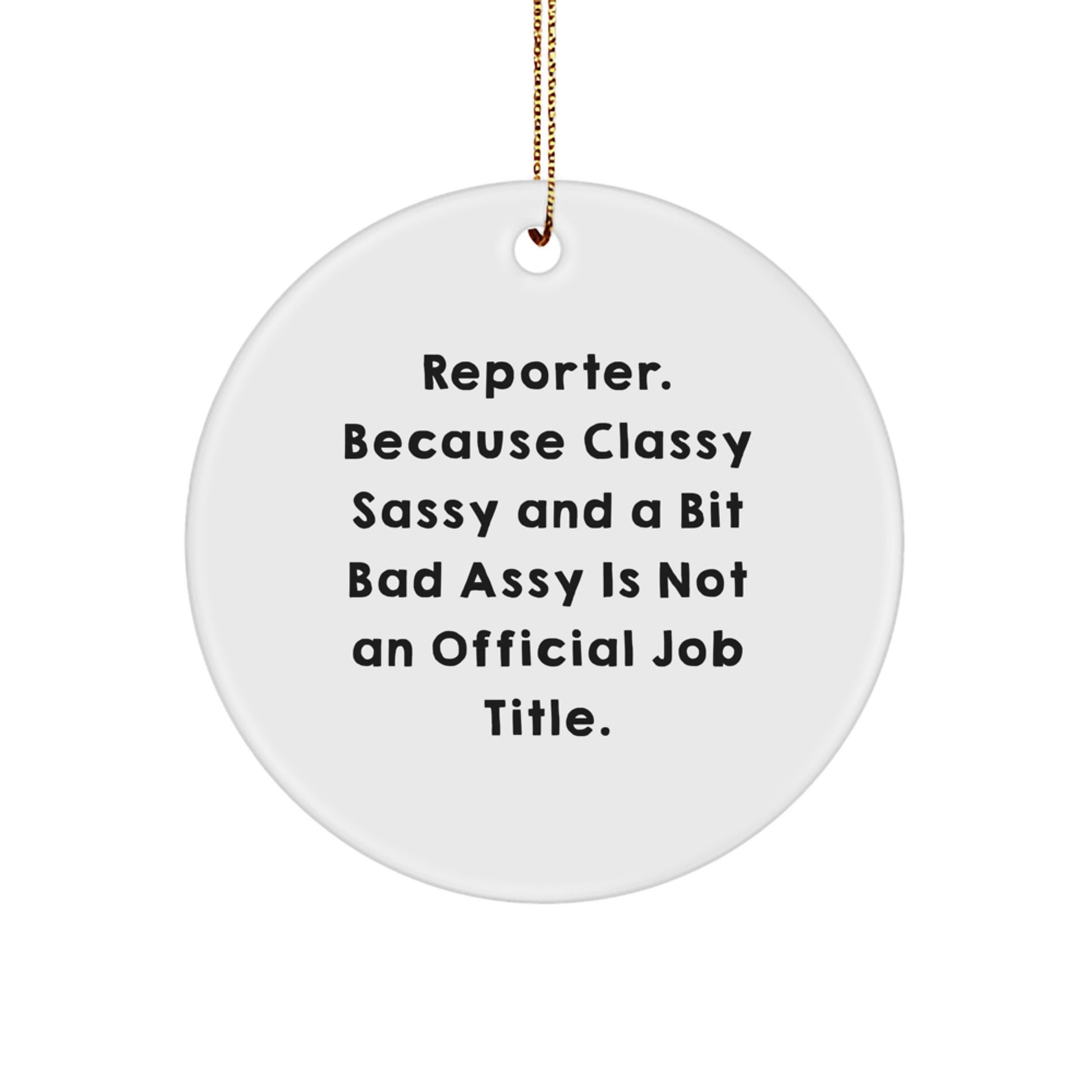 Funny Reporter Gifts for Friends, Men, and Women - Reporter Circle Ornament, Christmas Unique - Image 1
