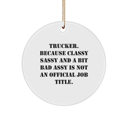 Trucker Circle Ornament for Family Treasure Christmas Gift - Image 1