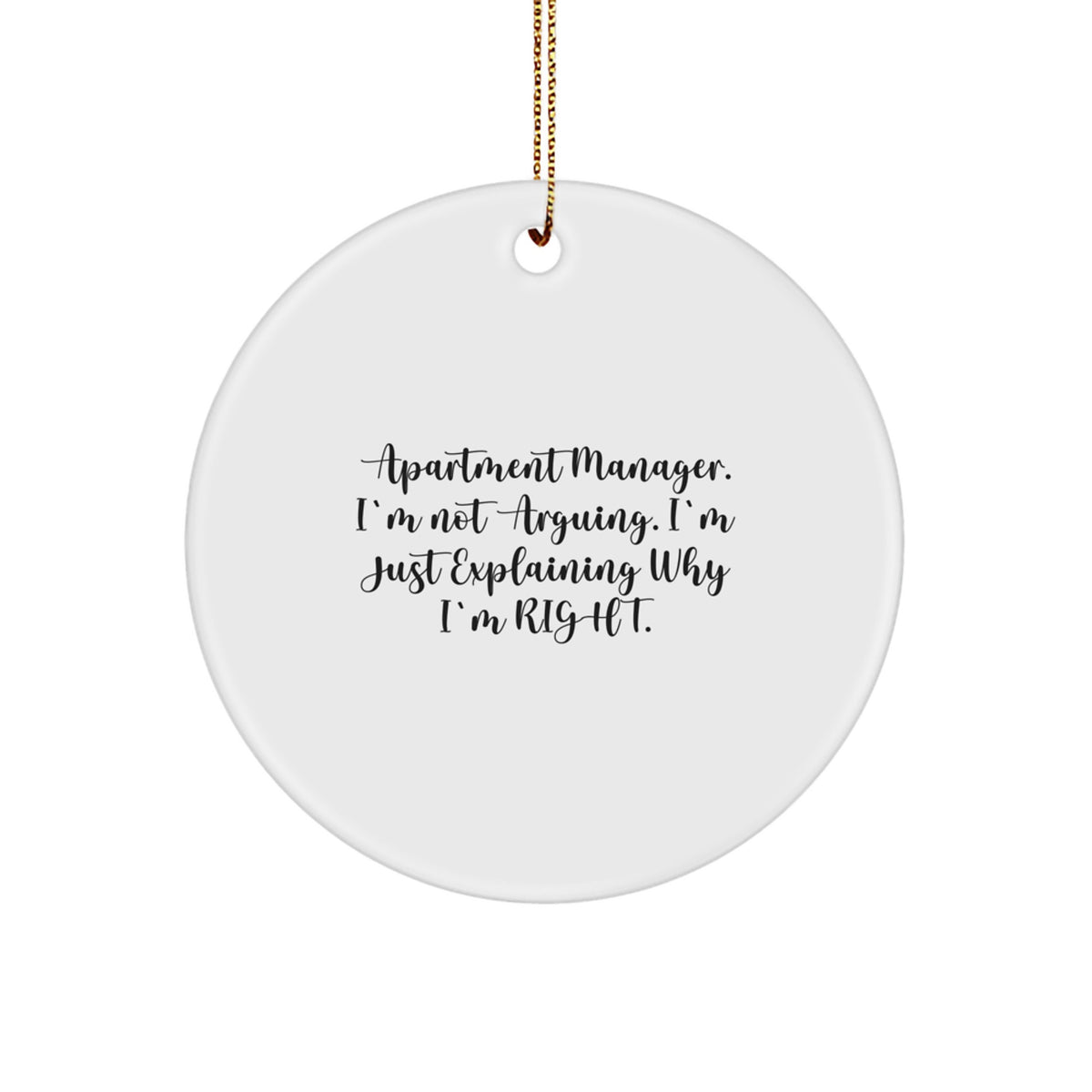 Apartment Manager Keepsake Christmas Ornament for Him Gift - Image 1